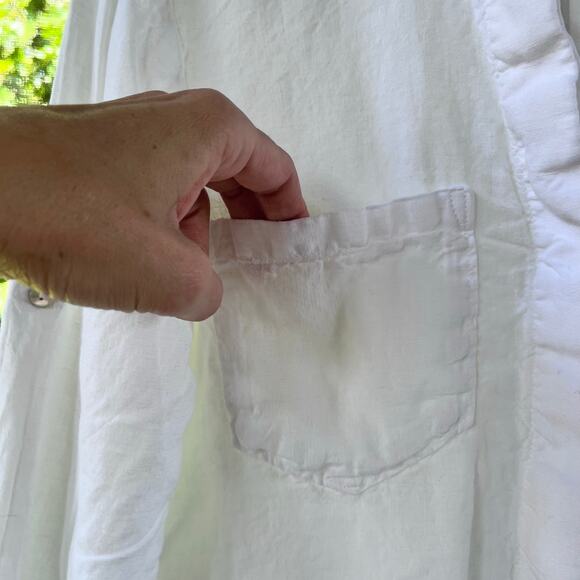 Cloth & Stone Women's White 100% Linen Button Down Top Size S - Picture 5 of 8